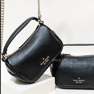 Kate Spade Pebbled Black Micro Crossbody Bag